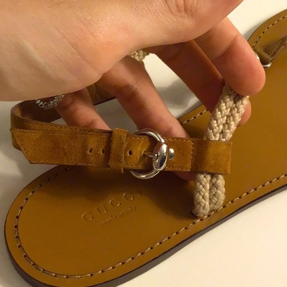 Gucci Authentic Size 40.5 EU (10.5 US) Leather and Rope Strap Sandals - Picture 3 of 10